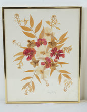 Load image into Gallery viewer, Sally Dowdy Framed Pressed Flower Art Pair Botanical Wall Decor 11x14
