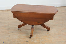 Load image into Gallery viewer, Antique Rotating Top Drop Leaf Coffee Table with Casters
