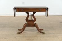 Load image into Gallery viewer, Drop-Leaf Console Table with Lyre Pedestal Base
