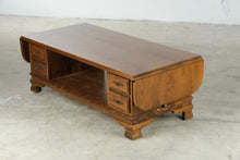 Load image into Gallery viewer, Traditional Drop Leaf Wood Coffee Table with Storage Drawers - Online Only
