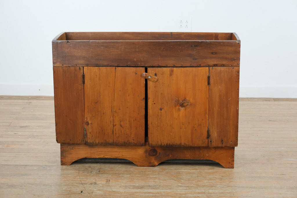 Antique Rustic Wood Dry Sink with Double Doors