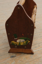Load image into Gallery viewer, Duck Motif Wooden Magazine Rack with Turned Spindles
