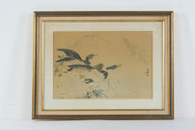 Load image into Gallery viewer, Vintage Japanese Geese Bird Art Print Signed Framed 22 x 17
