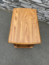 Load image into Gallery viewer, Oak Cabinet Side Table with Rear Magazine Rack

