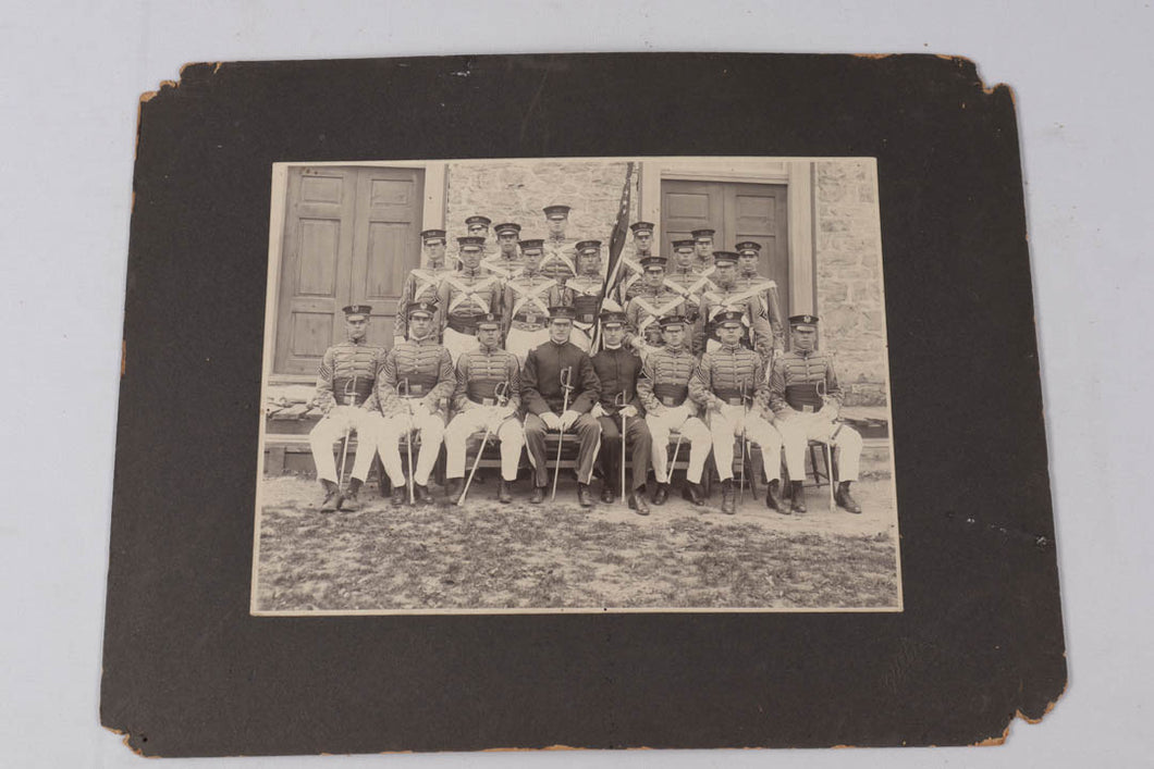 Early 20th Century High School Military Photo - Flag in Mid