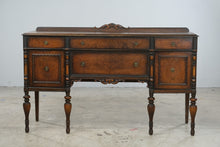Load image into Gallery viewer, Antique 1920s Jacobean Revival Walnut Sideboard Buffet with Carved Turned Legs
