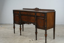 Load image into Gallery viewer, Antique 1920s Jacobean Revival Walnut Sideboard Buffet with Carved Turned Legs
