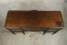 Load image into Gallery viewer, Antique 1920s Jacobean Revival Walnut Sideboard Buffet with Carved Turned Legs
