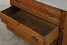 Load image into Gallery viewer, Antique Victorian Eastlake Oak Marble Top Dresser with Mirror
