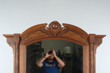 Load image into Gallery viewer, Cobble Heart Eastlake 4-Drawer Marble Top Dresser with Burled Fronts &amp; Mirror
