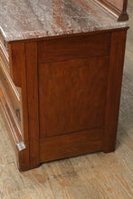 Load image into Gallery viewer, Cobble Heart Eastlake 4-Drawer Marble Top Dresser with Burled Fronts &amp; Mirror
