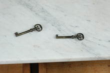 Load image into Gallery viewer, Antique Eastlake Marble Top Dresser with Mirror and Floral Tile Backsplash
