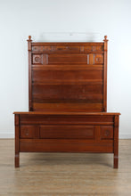 Load image into Gallery viewer, Antique Eastlake Full-Size Bed – Solid Wood with Carved Detail
