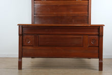 Load image into Gallery viewer, Antique Eastlake Full-Size Bed – Solid Wood with Carved Detail
