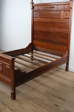 Load image into Gallery viewer, Antique Eastlake Full-Size Bed – Solid Wood with Carved Detail
