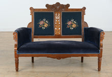 Load image into Gallery viewer, Antique Eastlake Loveseat with Needlepoint Panels
