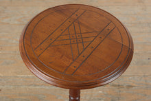 Load image into Gallery viewer, Vintage Inlaid Round Pedestal Accent Table with Tripod Base
