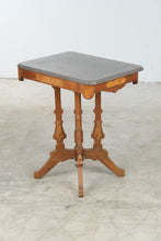 Load image into Gallery viewer, Antique Victorian Walnut Side Table with Stone Top
