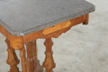 Load image into Gallery viewer, Antique Victorian Walnut Side Table with Stone Top
