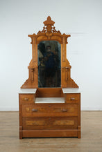 Load image into Gallery viewer, Antique Victorian Dresser with Split Marble Top and Mirror
