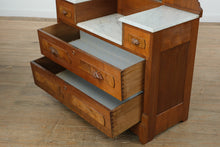 Load image into Gallery viewer, Antique Victorian Dresser with Split Marble Top and Mirror
