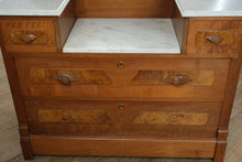 Load image into Gallery viewer, Antique Victorian Dresser with Split Marble Top and Mirror
