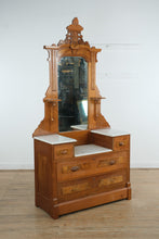 Load image into Gallery viewer, Antique Victorian Dresser with Split Marble Top and Mirror
