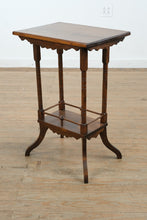 Load image into Gallery viewer, Antique Eastlake Side Table with Lower Shelf – Solid Walnut Accent Table
