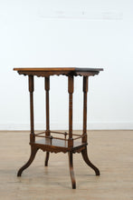 Load image into Gallery viewer, Antique Eastlake Side Table with Lower Shelf – Solid Walnut Accent Table
