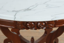Load image into Gallery viewer, Victorian-Style Marble Top Parlor / Tea / Entry Table – 27.5” Tall
