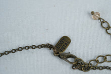 Load image into Gallery viewer, Edgy Petal Mint Green Teardrop Pendant Necklace Pink Faceted Beads
