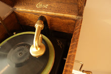 Load image into Gallery viewer, Antique Edison Disc Phonograph in Quarter-Sawn Tiger Oak Cabinet
