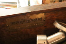 Load image into Gallery viewer, Antique Edison Disc Phonograph in Quarter-Sawn Tiger Oak Cabinet

