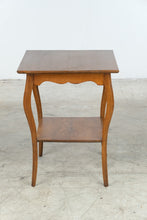 Load image into Gallery viewer, Vintage Oak Side Table with Lower Shelf and Cabriole Legs
