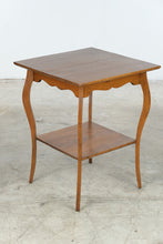 Load image into Gallery viewer, Vintage Oak Side Table with Lower Shelf and Cabriole Legs
