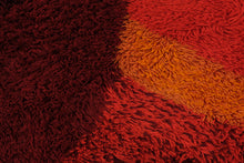 Load image into Gallery viewer, Ege Rya De Luxe Danish Vintage Wool Shag Rug 1970s Orange Red 98 x 132
