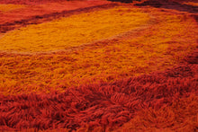 Load image into Gallery viewer, Ege Rya De Luxe Danish Vintage Wool Shag Rug 1970s Orange Red 98 x 132
