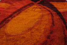 Load image into Gallery viewer, Ege Rya De Luxe Danish Vintage Wool Shag Rug 1970s Orange Red 98 x 132
