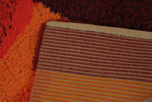 Load image into Gallery viewer, Ege Rya De Luxe Danish Vintage Wool Shag Rug 1970s Orange Red 98 x 132
