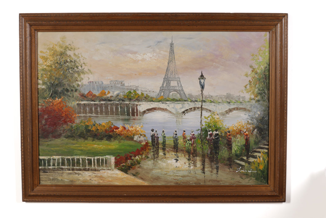 Eifel Tower - Parisian Oil on Canvas