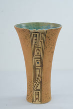 Load image into Gallery viewer, Irini Venianaki Signed Greek Studio Pottery Vase Blue Green Geometric 11 Inch
