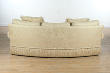 Load image into Gallery viewer, Elegant Curved Front Sofa with Jacquard Damask Upholstery – 84” Wide
