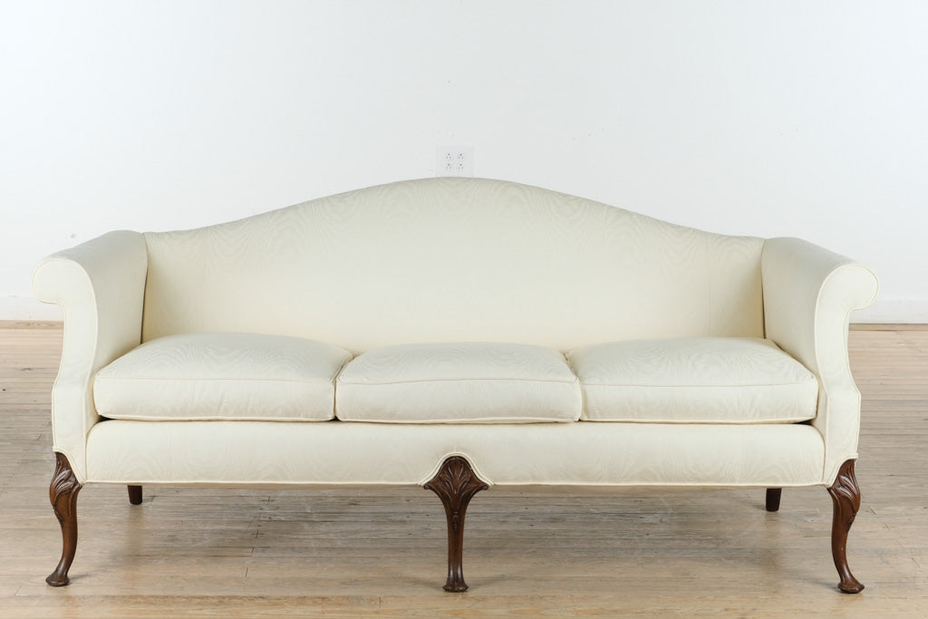 Elegant Ivory Chippendale Sofa – Lightly Used Formal Living Room Piece