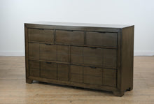 Load image into Gallery viewer, Elements Logic Rustic Gray Dresser with Mirror – 7-Drawer Modern
