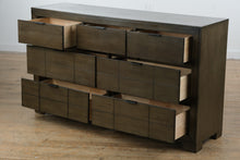 Load image into Gallery viewer, Elements Logic Rustic Gray Dresser with Mirror – 7-Drawer Modern
