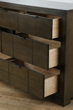 Load image into Gallery viewer, Elements Logic Rustic Gray Dresser with Mirror – 7-Drawer Modern
