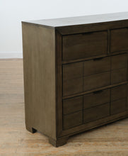 Load image into Gallery viewer, Elements Logic Rustic Gray Dresser with Mirror – 7-Drawer Modern
