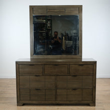 Load image into Gallery viewer, Elements Logic Rustic Gray Dresser with Mirror – 7-Drawer Modern

