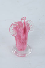 Load image into Gallery viewer, Pink Blown Glass Elephant Head Sculpture Trunk Up Art Glass Figurine 6 Inch
