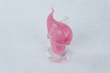 Load image into Gallery viewer, Pink Blown Glass Elephant Head Sculpture Trunk Up Art Glass Figurine 6 Inch
